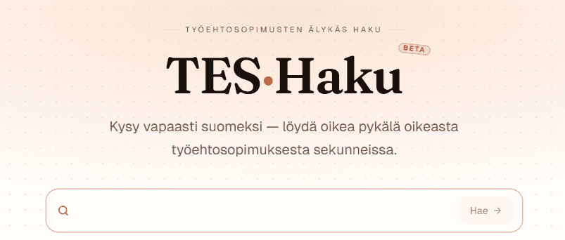 TES-Haku etusivu
